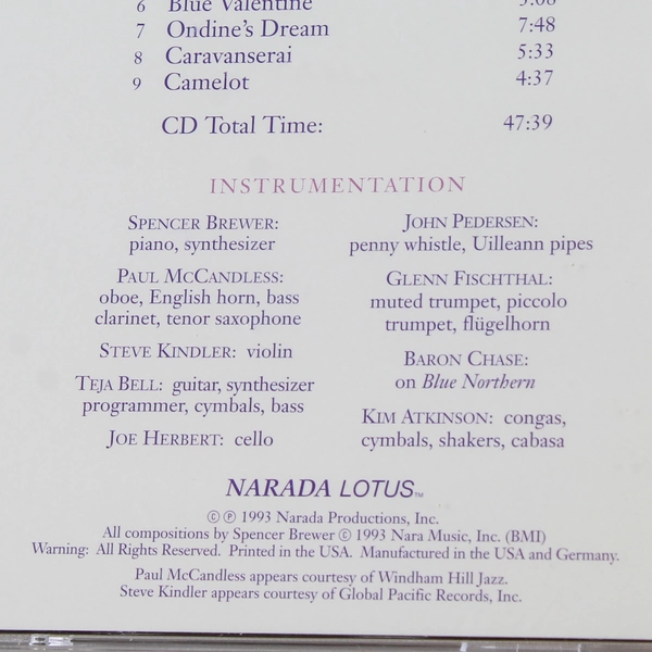 Spencer Brewer Romantic Interludes CD Narada Productions Good Condition