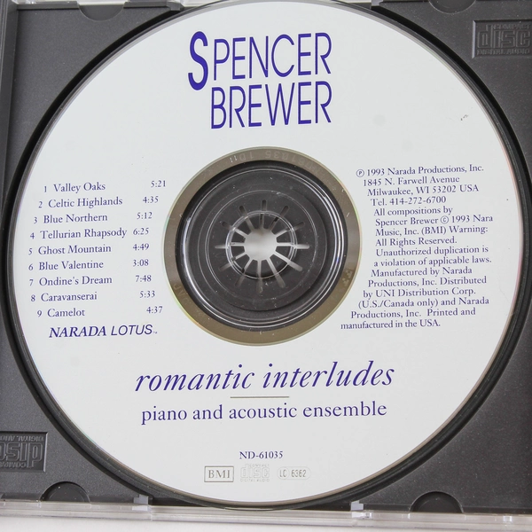 Spencer Brewer Romantic Interludes CD Narada Productions Good Condition