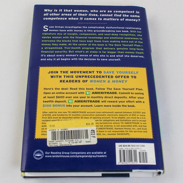 Women & Money Owning the Power to Control Your Destiny by Suze Orman HC