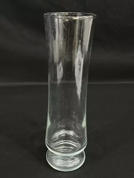 Vintage Libbey Clear Glass Footed Cylinder Vase 9 Inch Tall Planter Crafts Table