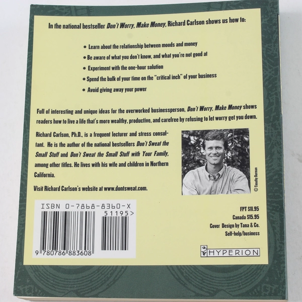 Don't Worry Make Money by Richard Carlson 1998 Paperback Good Condition