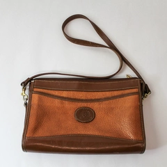 Vintage Mervyns Partners Geniune Leather Handbag Purse Brown Zip Closure