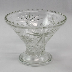 Vintage Anchor Hocking Prescut Punch Bowl Stand 8.5" Diameter Clear Glass