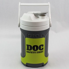 Igloo Dog Safety First Beverage Cooler Gray Neon Yellow Pre-Owned 10" Tall