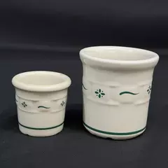 Longaberger Woven Traditions Heritage Green Condiment Jar & Toothpick Holder