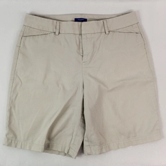 Dockers Women's Petite Shorts 10P Cream Flat Front Spring Summer Casual