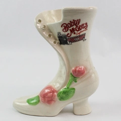 Bobby McGee's Ceramic Victorian Boot Vase Planter Pre-Owned Crazing