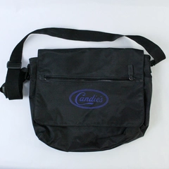 Candie's Tote Bag Canvas Black Handle Snap Closure Adjustable Shoulder Straps