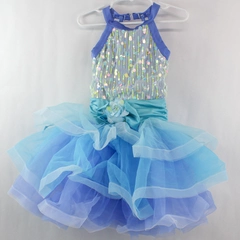 Weissman Girls Ballerina Costume Dress SC Turquoise Purple Sequins Theater