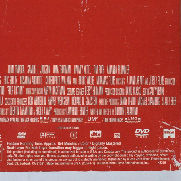 Pulp Fiction 2002 Collector's Edition DVD 2 Disc Set Miramax Pre-Owned