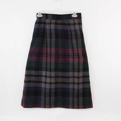 Vintage Evan Picone Plaid Suit Skirt Women's Size 6 Purple Pink Green
