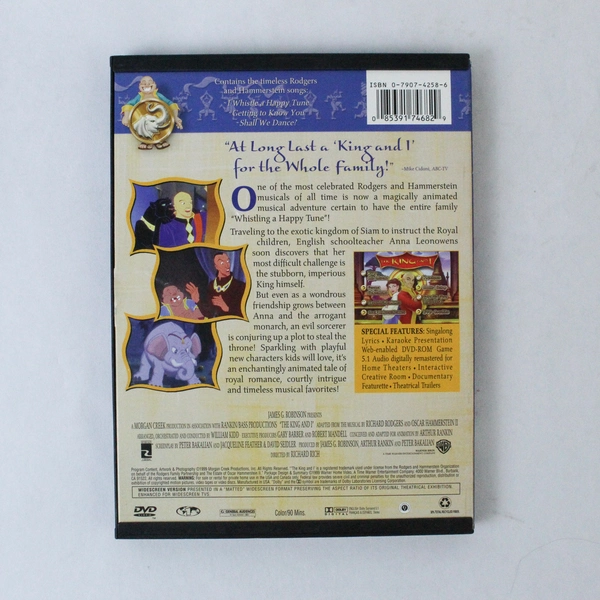 The King and I DVD 1999 Warner Bros Animated Movie 