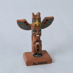 Ace Alaska Totem Pole Vintage 4.25in Resin Northwestern Tribal Painted