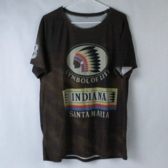 Indiana Santa Maria Symbol Of Life Tee T Shirt Men's Size XL Brown Short Sleeves