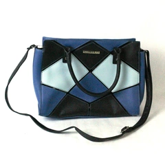 Stella & Max Women's Handbag Blue Colorblock Tote Bag Good Condition