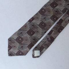 Retro Design Studio Men's Necktie Tie Burgundy Beige Floral Square 58 Inch