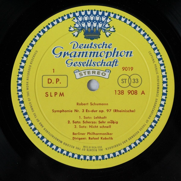 Shumann Symphony No. 3 Rhenish Manfred Overture 1964 Vinyl LP Berlin Phil Orch
