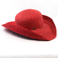 Scala Red Sun Hat Woven Wide Brim Size 57 cm