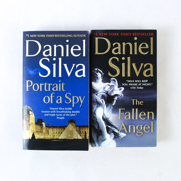Lot of 2 Daniel Silva Spy Books Fallen Angel Portrait Of A Spy 2012-13 Harper
