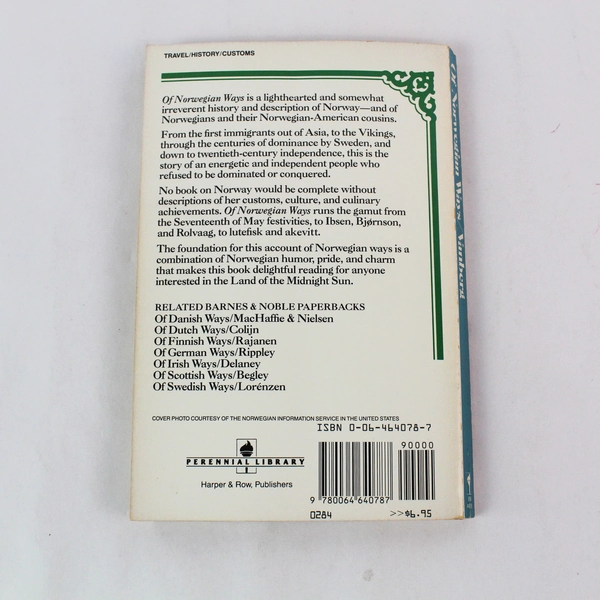 Of Norwegian Ways by Bent Vanberg 1984 Harper & Row Paperback