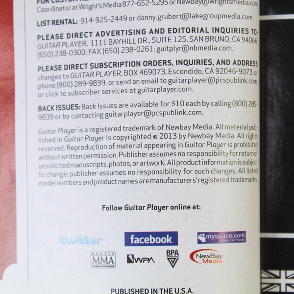 Guitar Player Magazine October 2013 Yngwie Malmsteen Paul Gilbert 