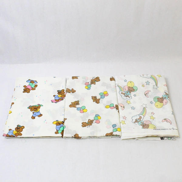 Vintage Mixed Lot of 7 Large Pieces of Fabric DIY For Fabric Cutters Baby