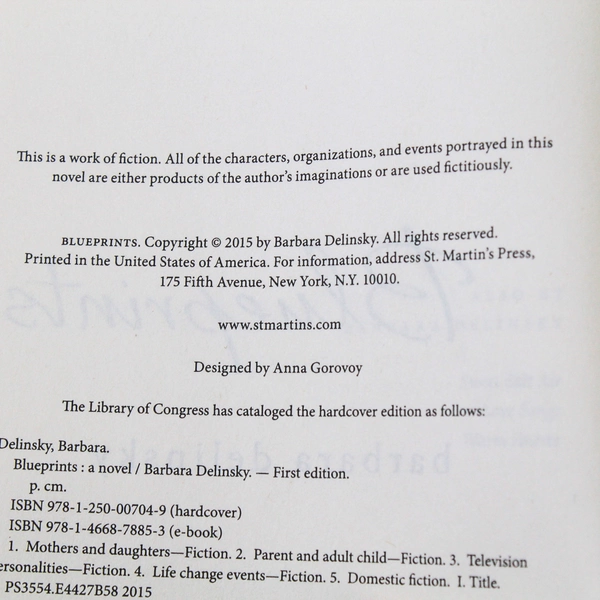 Blueprints by Barbara Delinsky 2016 St. Martin's Press Paperback