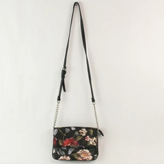 Dana Buchman Black Leather Floral Chain and Strap Cross Body Purse NO. 8833313