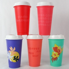 Lot of 5 Starbucks Reusable To Go Coffee Cups in Multi Colors Comes with Lids