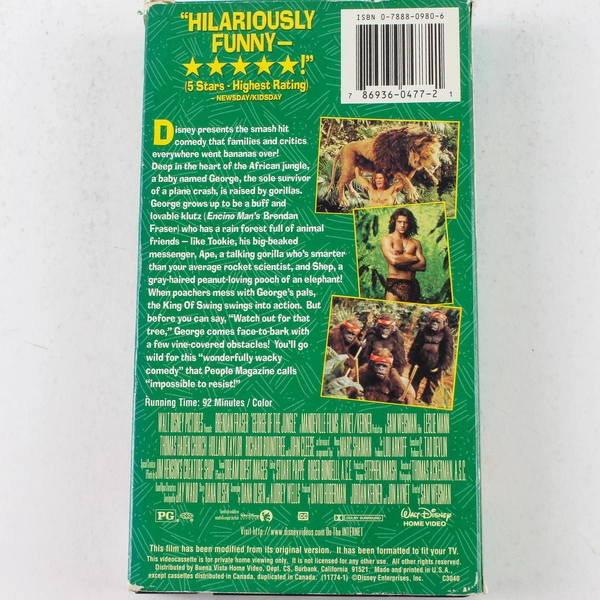 George of the Jungle VHS 1997 Brendan Fraser Walt Disney