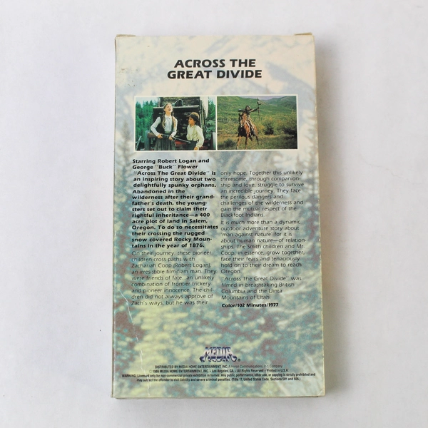 Across the Great Divide VHS 1986 Media Home Entertainment Robert Logan