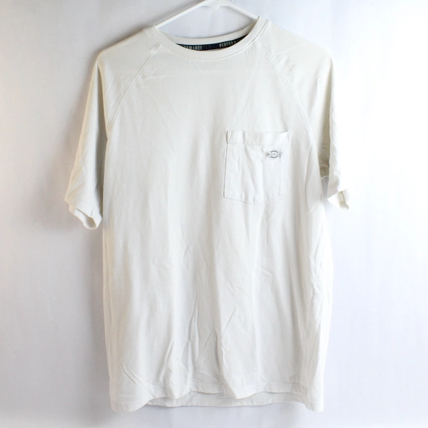Dickies Women's White Short Sleeve T-Shirt with Chest Pocket Size Medium