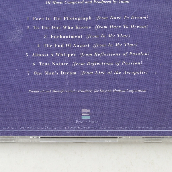 Yanni A Collection of Romantic Themes Limited Edition CD 1994 Private Music