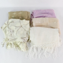 Lot of 5 Sheer Women's Lightweight Beachy Scarves Varied Lengths