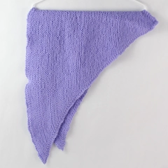 Handmade Knit Crochet Purple Triangular Scarf Shawl 20x43"
