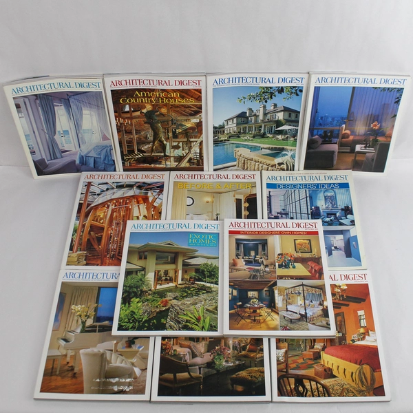 Lot of 12 Vintage Architectural Digest Magazines 2001 Complete Set Jan-Dec