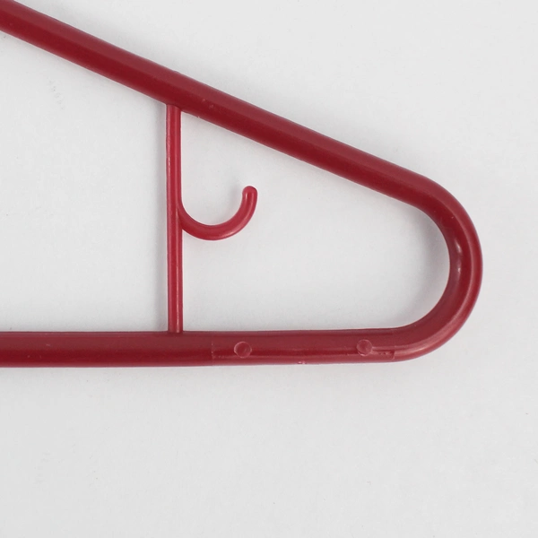 Lot of 10 Red and Purple Plastic Tubular Clothes Hangers With Hooks Standard