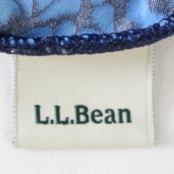L.L. Bean Blue Patterned Swim Suit Top with Bra Pads Women's Size 12 Regular