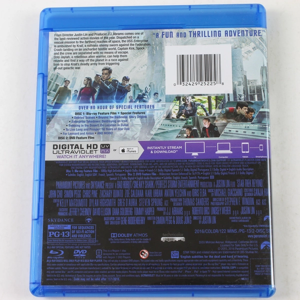 Star Trek Beyond Blu-ray and DVD Set 2016 Chris Pine Paramount Pictures
