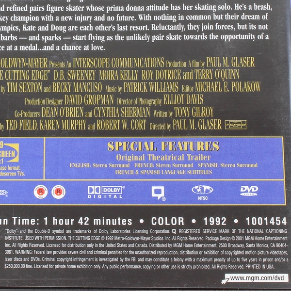 Cutting Edge DVD 1992 D.B. Sweeny Moira Kelly