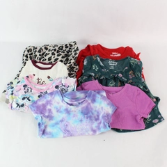Lot of 7 Multicolor Baby Girl's Shirts Infant Size 12 Months