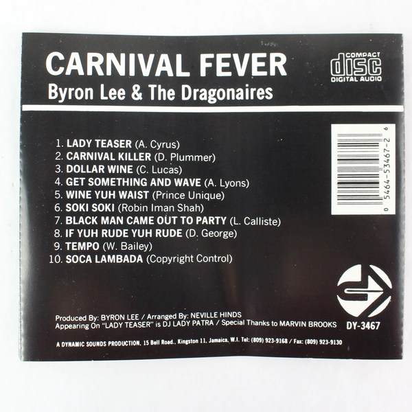 Carnival Fever by Byron Lee & The Dragonaires Dynamic Sounds CD 1991