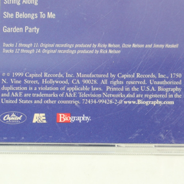 Ricky Nelson A Musical Anthology 1999 Capitol Records CD