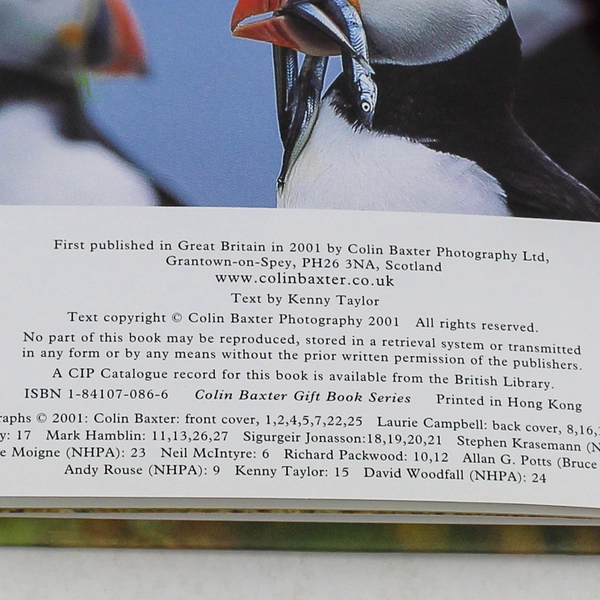 Puffins by Kenny Taylor 2001 Colin Baxter Gift Book Series Hardcover