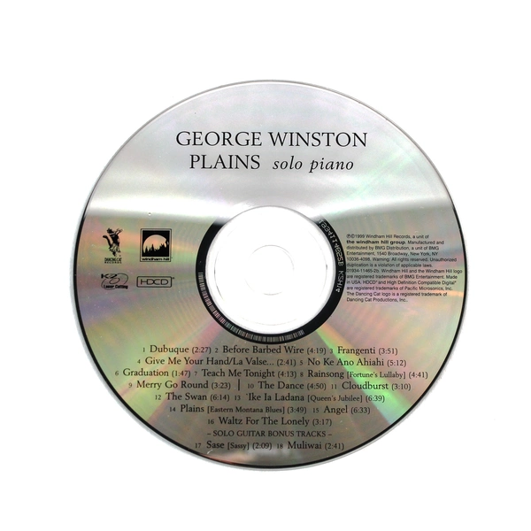 Plains by George Winston Solo Piano 1999 CD Windham Hill Records