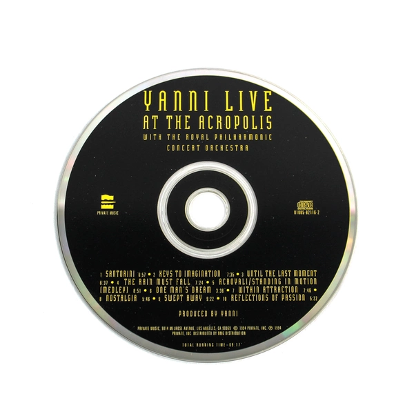 Yanni Live At The Acropolis CD Album 1994 Private Music