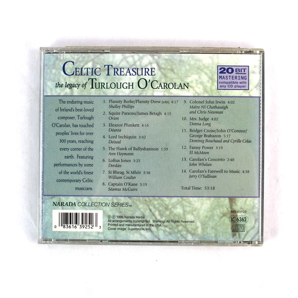 Celtic Treasure The Legacy of Turlough O'Carolan 1996 CD Narada Media