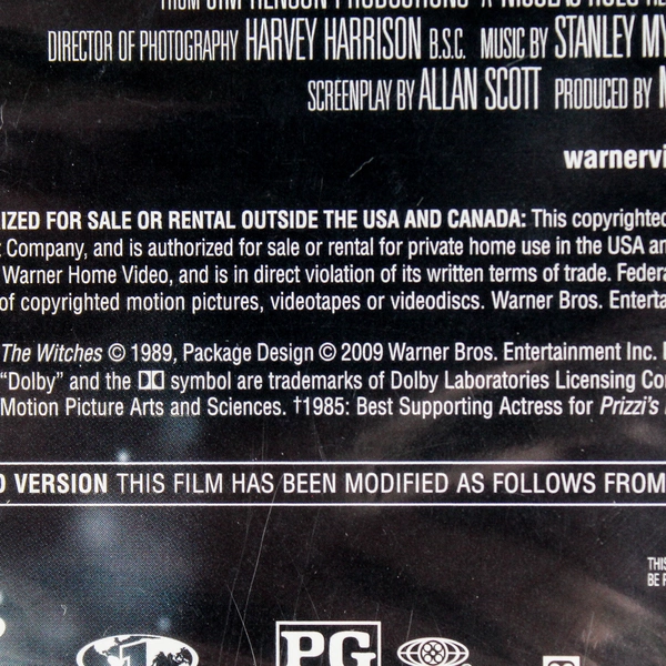 The Witches 2009 DVD Anjelica Huston NEW