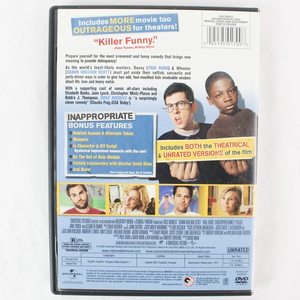 Role Models 2009 DVD Theatrical & Unrated Versions Universal Studios