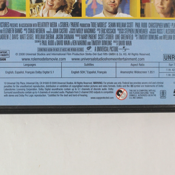 Role Models 2009 DVD Theatrical & Unrated Versions Universal Studios